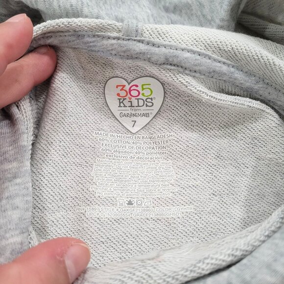 Girls 365 Kids by Garanimals Gray Unicorn Hoodie & Pants Set Size 7 - Picture 4 of 9